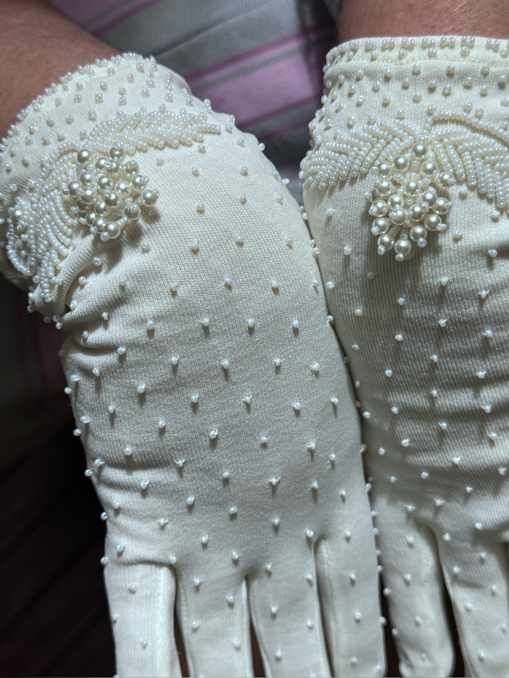 Gorgeous Vintage Bridal Gloves with Beads and Pearls